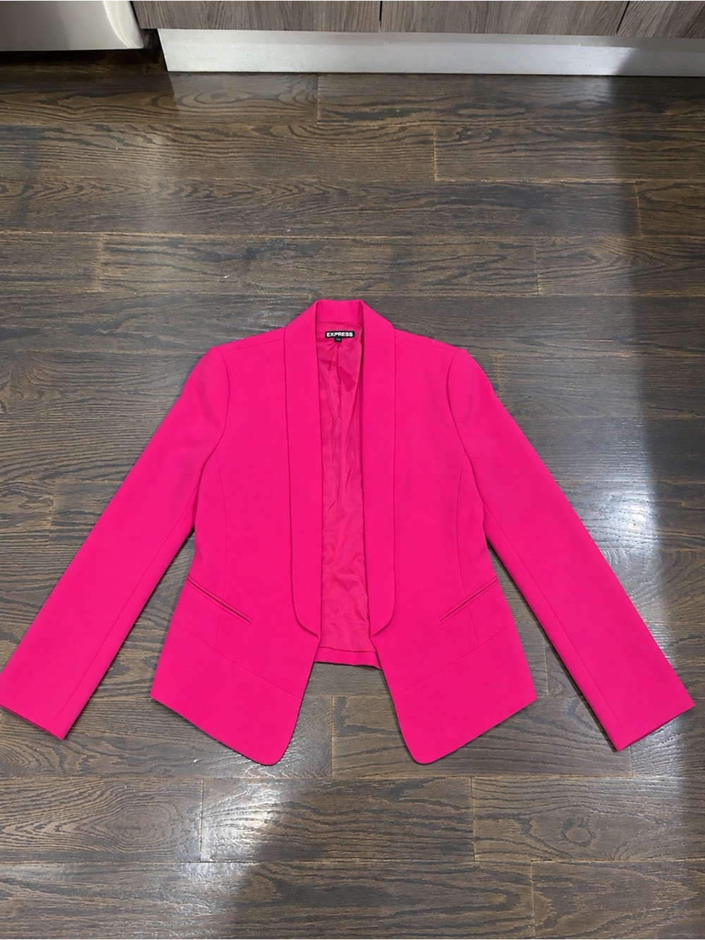 Express Women's Bright Pink Open-Front Blazer